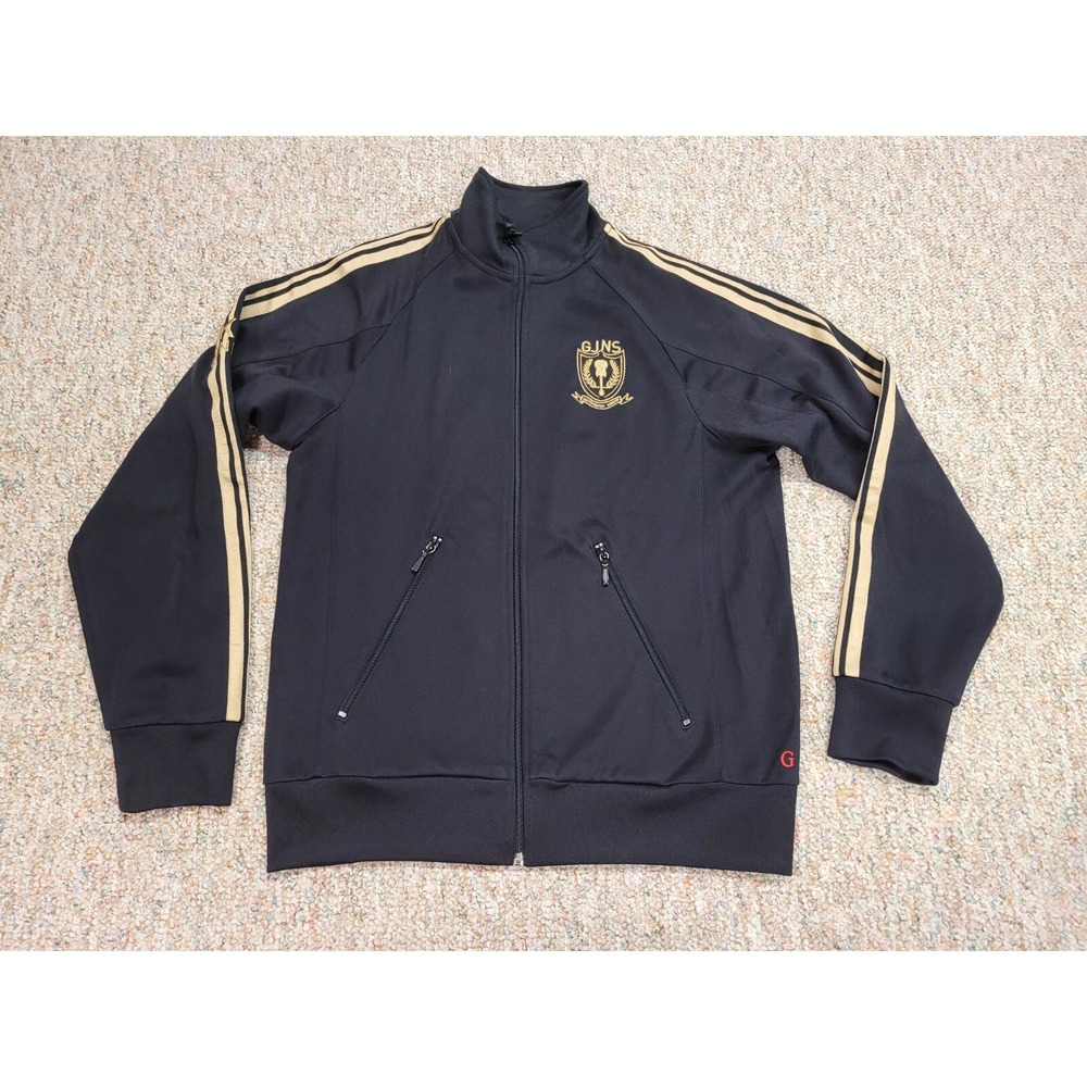 Guess Track Jacket Mens Medium Black‎ Gold Full Zip Tricot UK London Casual